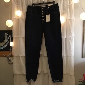 KANCAN SUPER SKINNY HIGH RISE JEAN SIZE 15/31 Dark blue button fly.